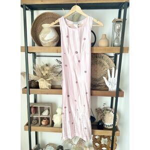 90’s Y2K Sarah Size 10 Girls Pink Silky Satin Floral Dress